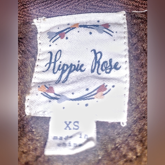 "Hippie Rose" Light Brown Cropped Teddy Jacket - Picture 10 of 10